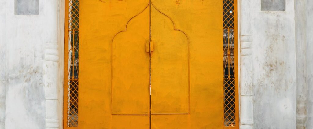 Wall and gate in Bithoor, India.