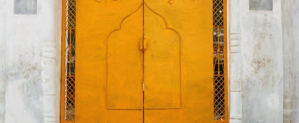 Wall and gate in Bithoor, India.